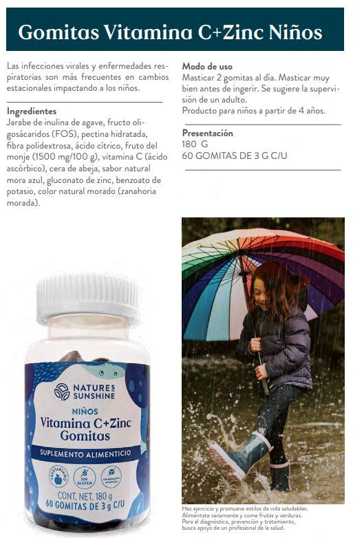 Gomitas de Vitamina C + Zinc para Niños Compartir