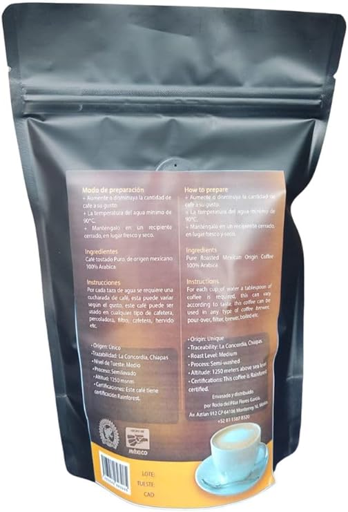 Café Tostado Molido Tradicional en Grano 250g, LUZ DE LUNA