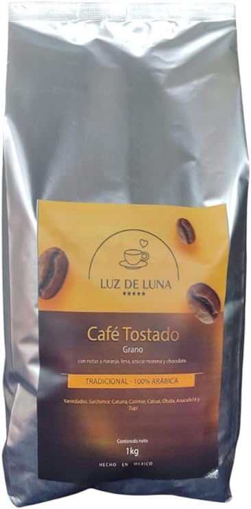 Café Tostado Tradicional en Grano 1kg, LUZ DE LUNA
