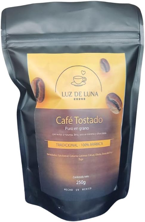 Café Tostado Molido Tradicional en Grano 250g, LUZ DE LUNA