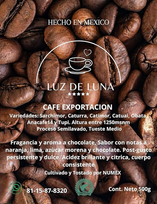 CAFE EXPORTACION MOLIDO 500g LUZ DE LUNA